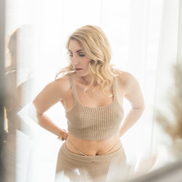 Beige Crochet Swim Cover Up Set (SHEIN) - Picture 4 of 7